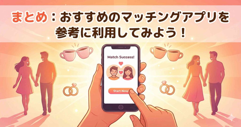 まとめ:おすすめのマッチングアプリを参考に利用してみよう!