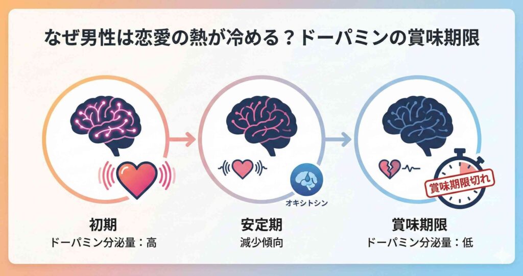 なぜ男性は恋愛の熱が冷める?ドーパミンの賞味期限