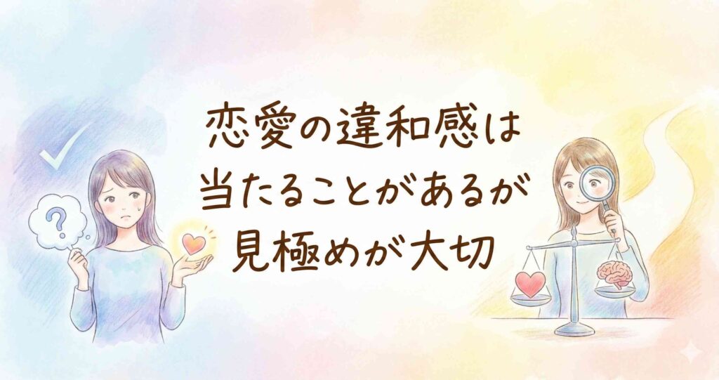 恋愛の違和感は当たることがあるが見極めが大切