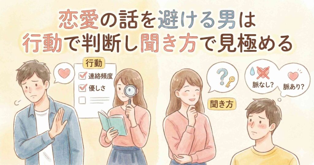 恋愛の話を避ける男は行動で判断し聞き方で見極める