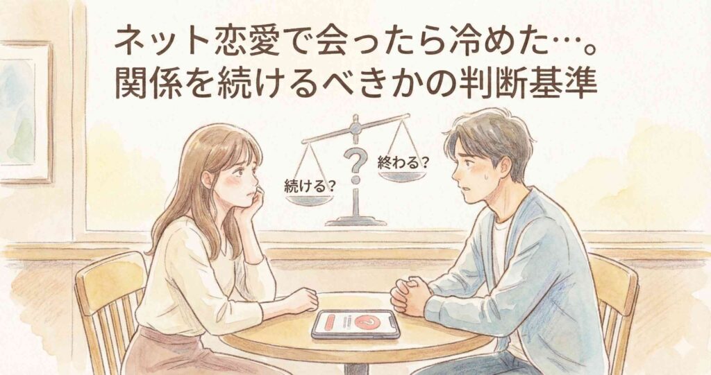 ネット恋愛で会ったら冷めた…。関係を続けるべきかの判断基準