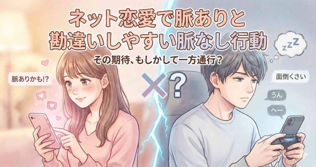 ネット恋愛で脈ありと勘違いしやすい脈なし行動