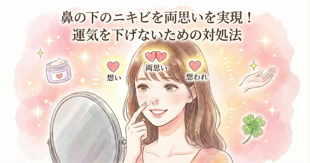 鼻の下のニキビを両思いを実現!運気を下げないための対処法