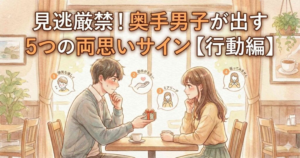 見逃厳禁!奥手男子が出す5つの両思いサイン【行動編】