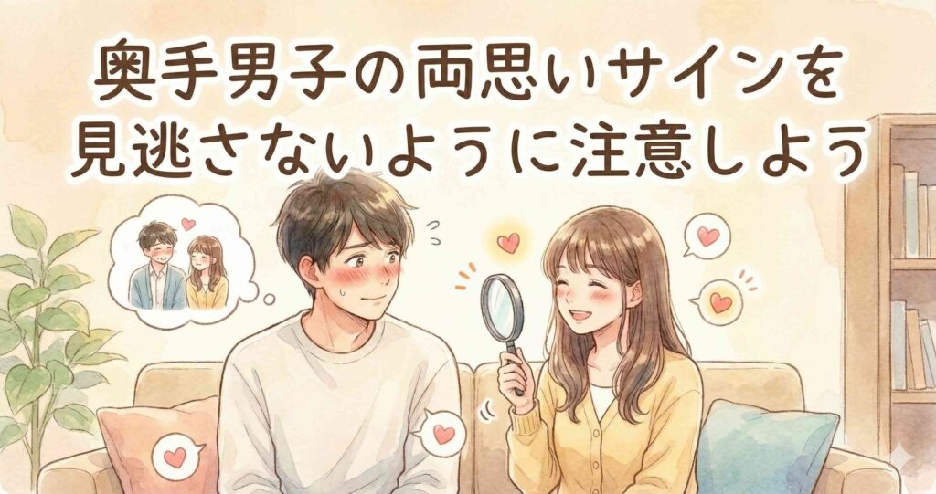 奥手男子の両思いサインを見逃さないように注意しよう