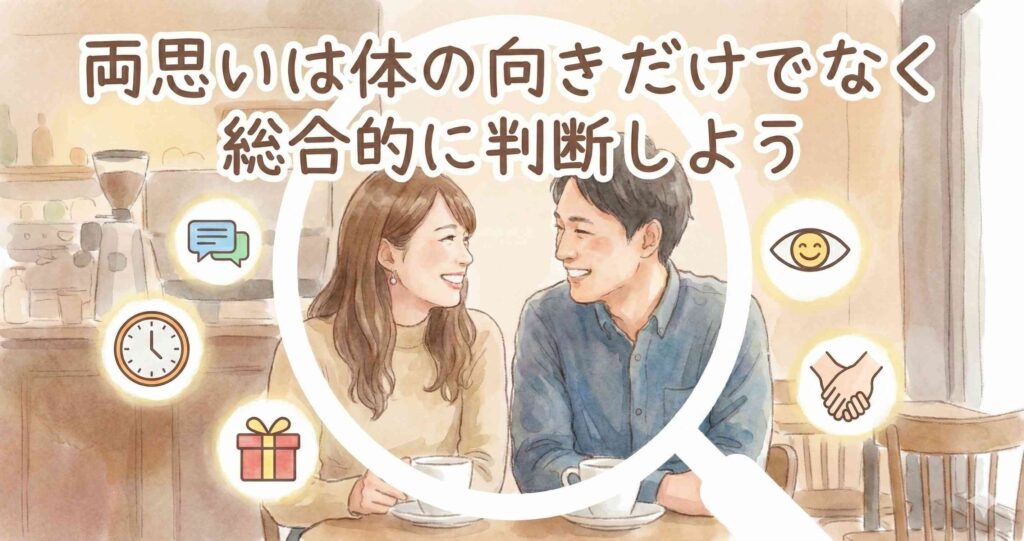 両思いは体の向きだけでなく総合的に判断しよう