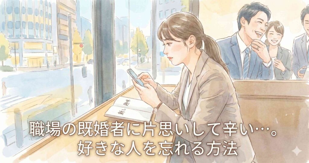 職場の既婚者に片思いして辛い…。好きな人を忘れる方法