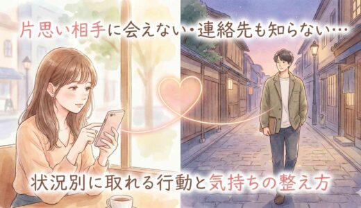 片思い相手に会えない・連絡先も知らない…状況別に取れる行動と気持ちの整え方