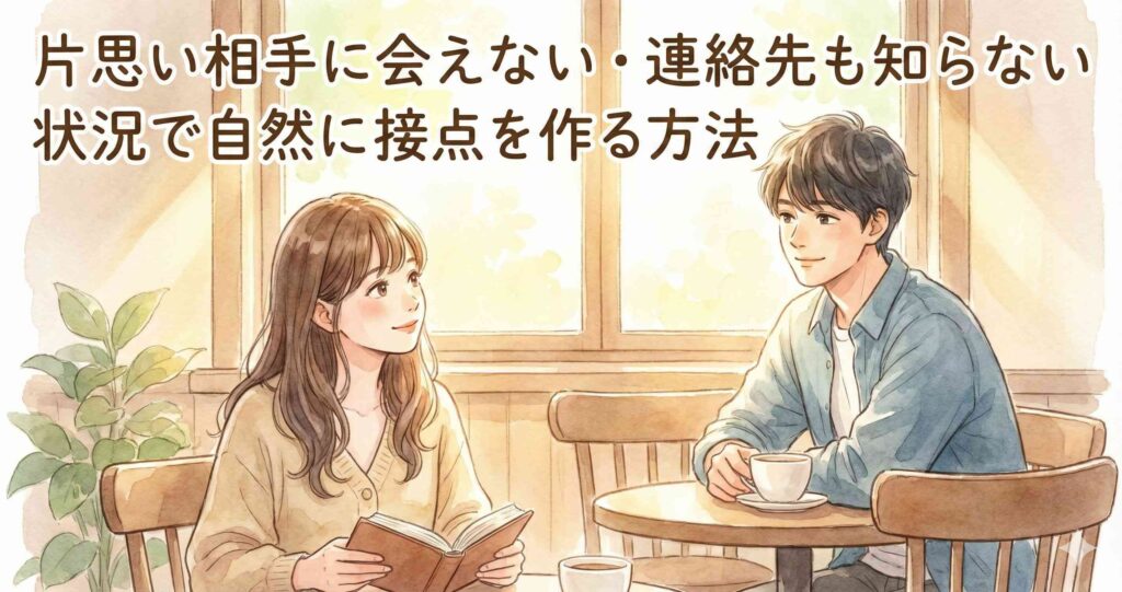 片思い相手に会えない・連絡先も知らない状況で自然に接点を作る方法