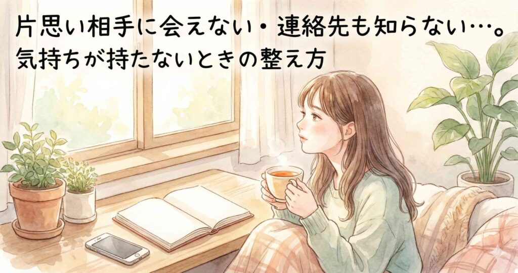 片思い相手に会えない・連絡先も知らない…。気持ちが持たないときの整え方
