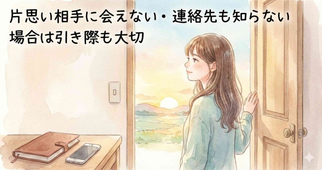 片思い相手に会えない・連絡先も知らない場合は引き際も大切