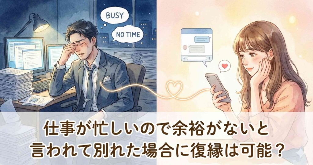 仕事が忙しいので余裕がないと言われて別れた場合に復縁は可能?
