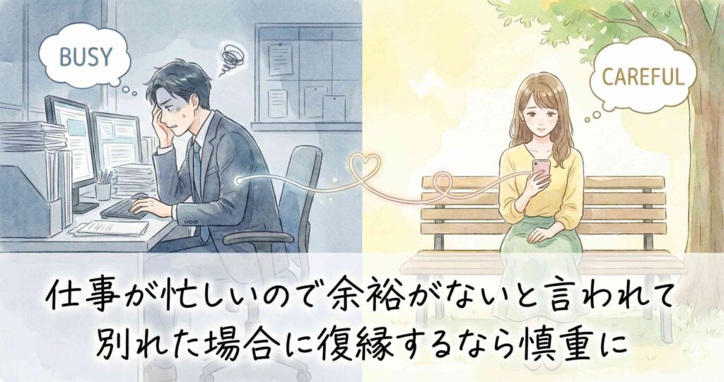 仕事が忙しいので余裕がないと言われて別れた場合に復縁するなら慎重に