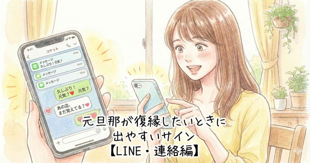 元旦那が復縁したいときに出やすいサイン【LINE・連絡編】