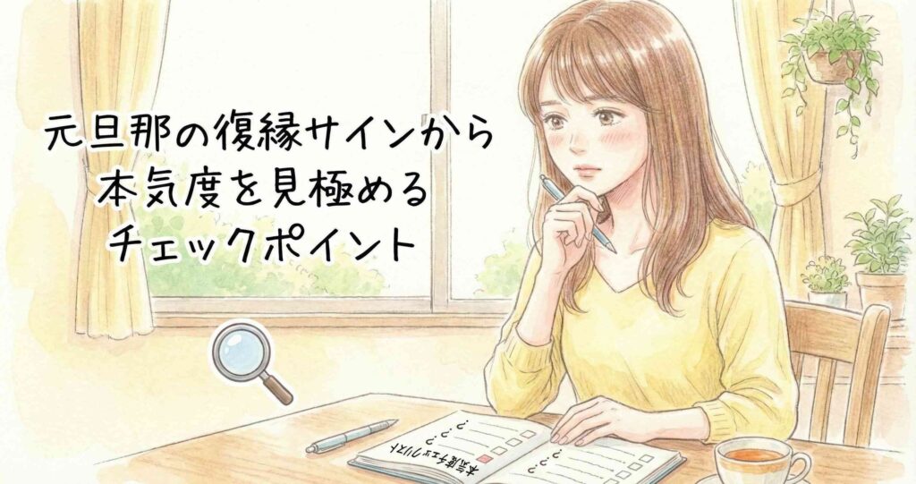 元旦那の復縁サインから本気度を見極めるチェックポイント