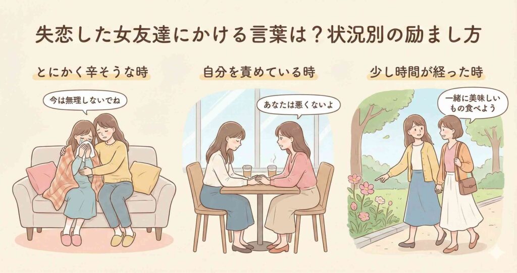 失恋した女友達にかける言葉は?状況別の励まし方