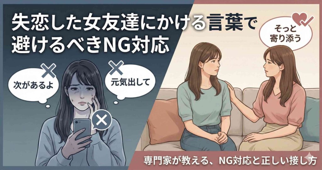 失恋した女友達にかける言葉で避けるべきNG対応