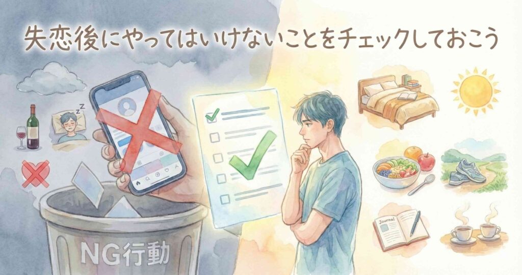 失恋後にやってはいけないことをチェックしておこう