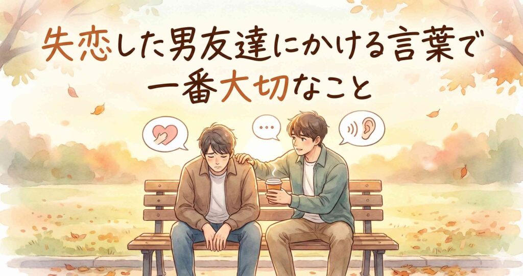 失恋した男友達にかける言葉で一番大切なこと