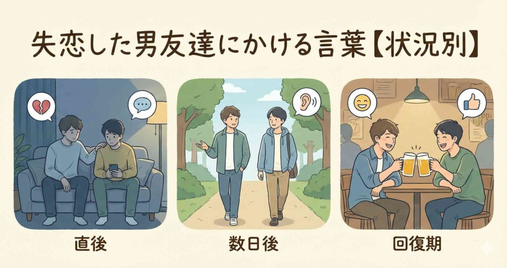 失恋した男友達にかける言葉【状況別】