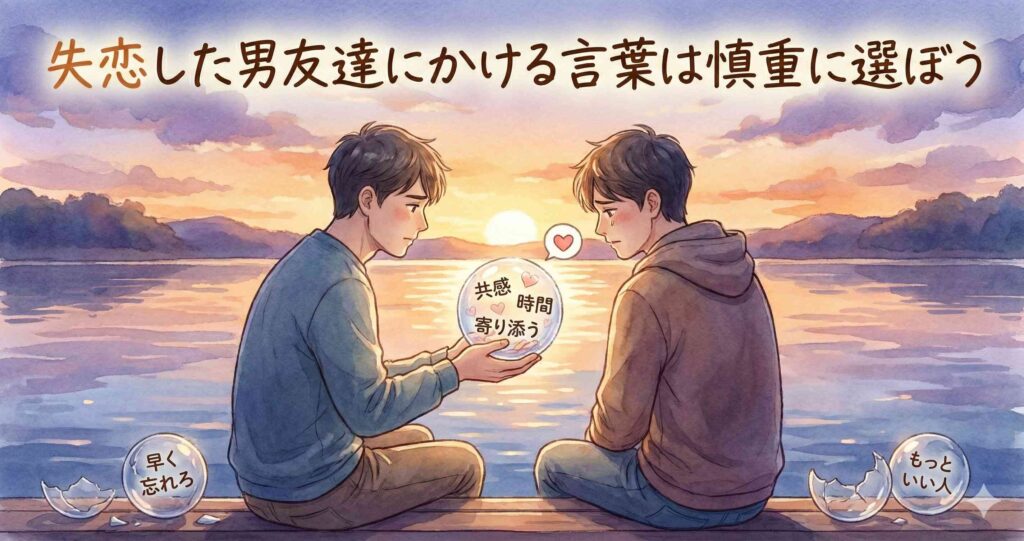 失恋した男友達にかける言葉は慎重に選ぼう