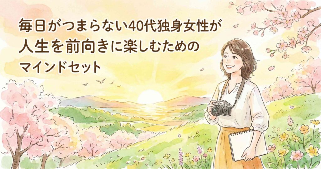 毎日がつまらない40代独身女性が人生を前向きに楽しむためのマインドセット