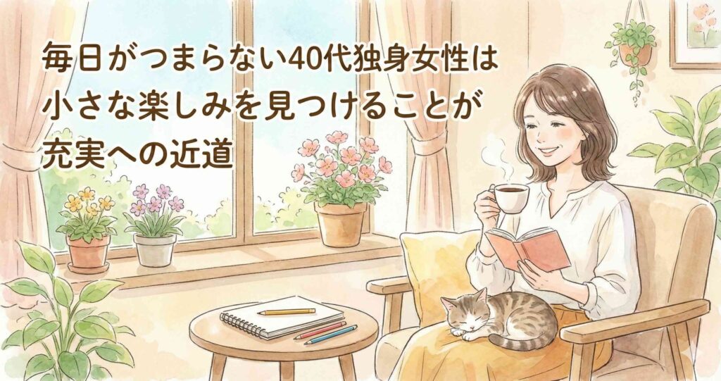 毎日がつまらない40代独身女性は小さな楽しみを見つけることが充実への近道
