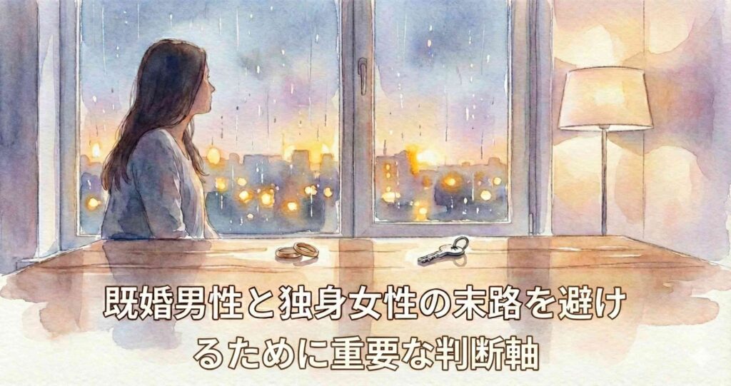 既婚男性と独身女性の末路を避けるために重要な判断軸