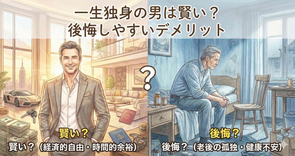 一生独身の男は賢い?後悔しやすいデメリット