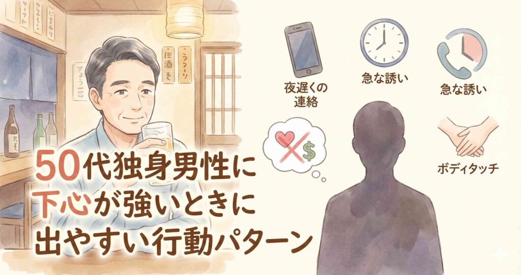 50代独身男性に下心が強いときに出やすい行動パターン
