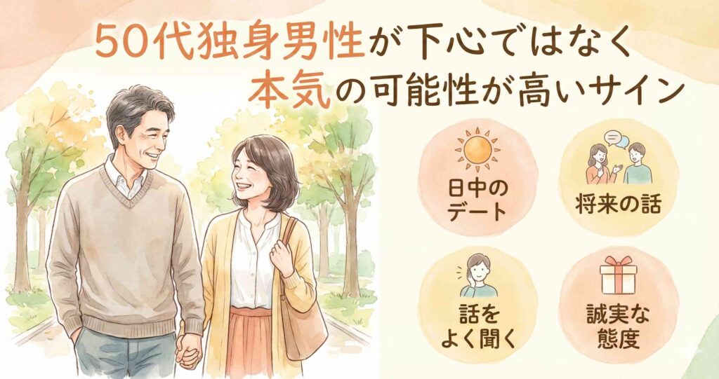 50代独身男性が下心ではなく本気の可能性が高いサイン