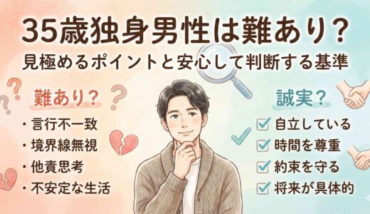 35歳独身男性は難あり？見極めるポイントと安心して判断する基準