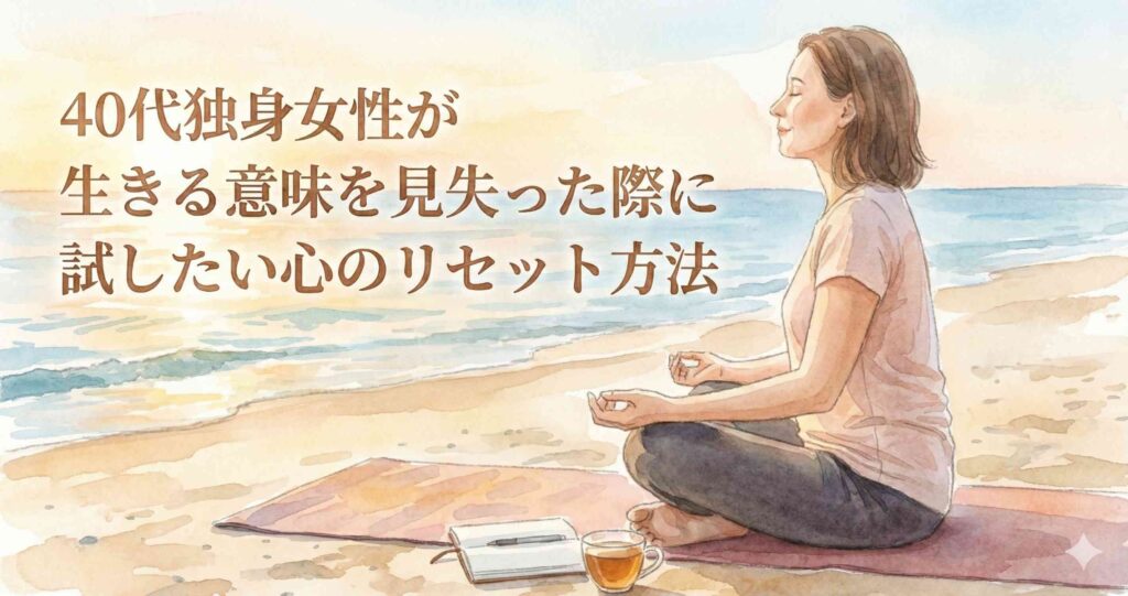 40代独身女性が生きる意味を見失った際に試したい心のリセット方法