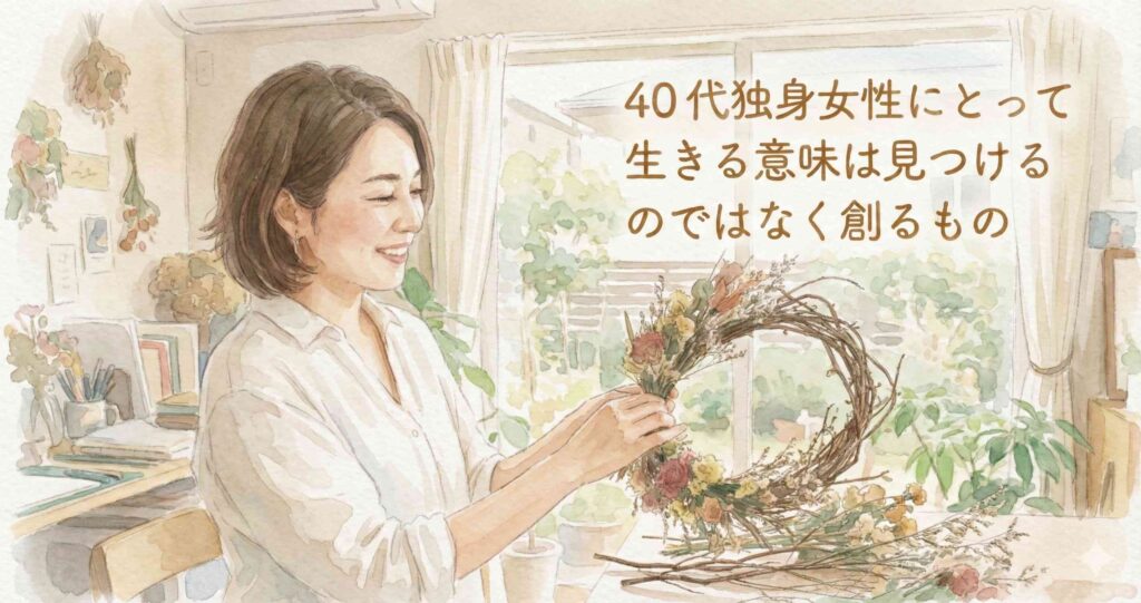 40代独身女性にとって生きる意味は見つけるのではなく創るもの