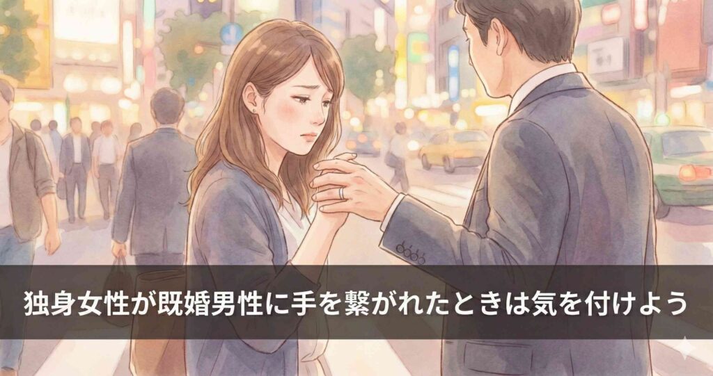 独身女性が既婚男性に手を繋がれたときは気を付けよう