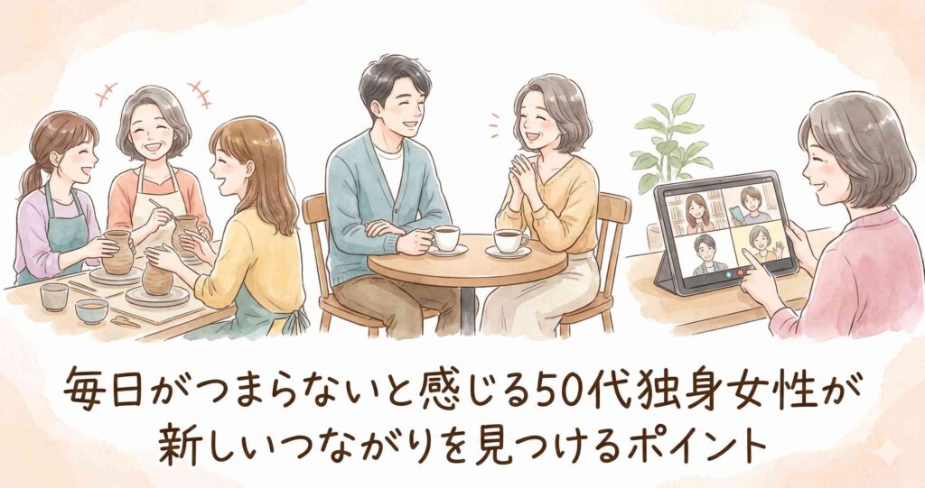 毎日がつまらないと感じる50代独身女性が新しいつながりを見つけるポイント