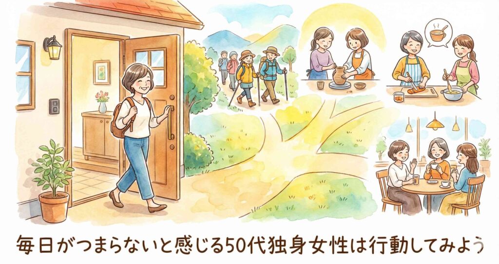 毎日がつまらないと感じる50代独身女性は行動してみよう