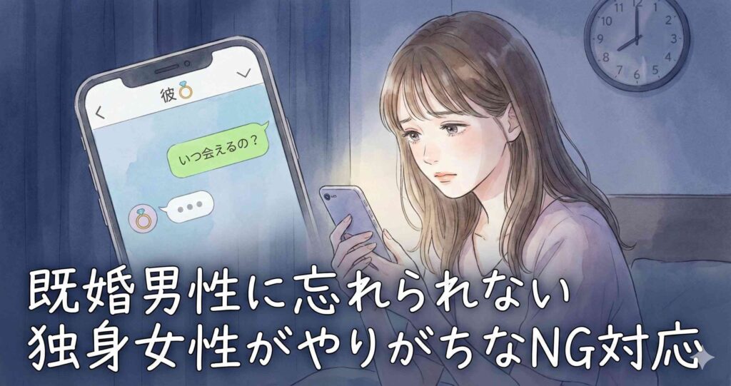 既婚男性に忘れられない独身女性がやりがちなNG対応