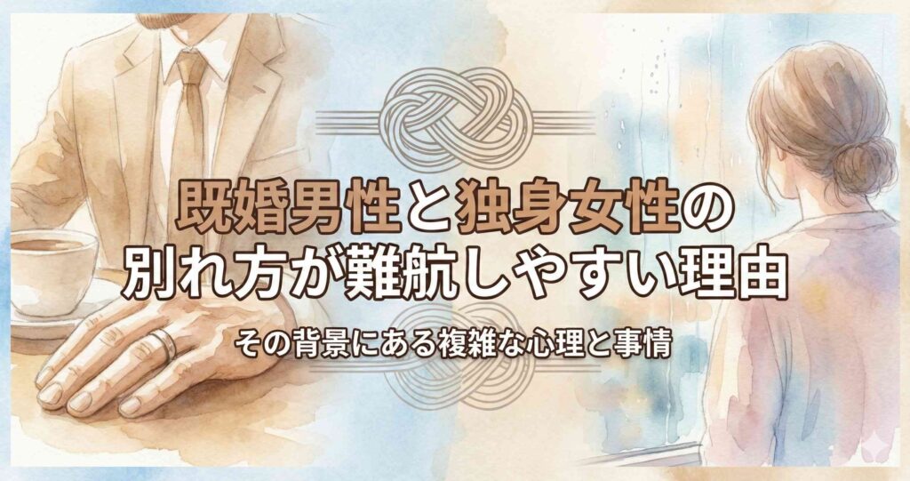 既婚男性と独身女性の別れ方が難航しやすい理由