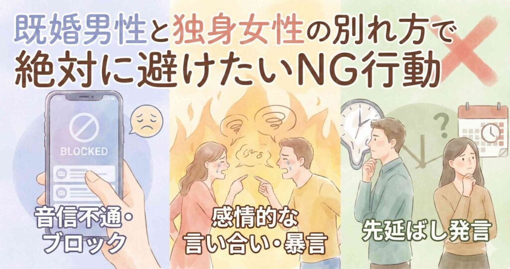 既婚男性と独身女性の別れ方で絶対に避けたいNG行動