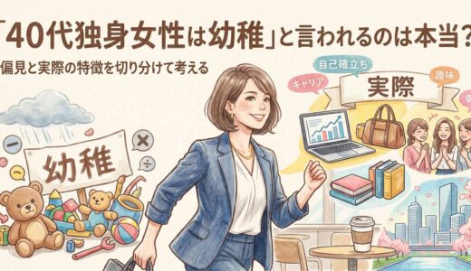 「40代独身女性は幼稚」と言われるのは本当？偏見と実際の特徴を切り分けて考える