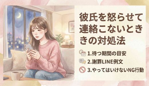 彼氏を怒らせて連絡こないときの対処法｜待つ期間・謝罪LINE例文・やってはいけない行動